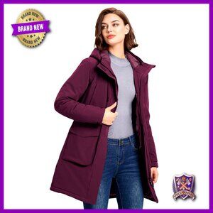 Waterproof Insulated Winter Coat Hooded Windproof Long Parka Ski Jacket